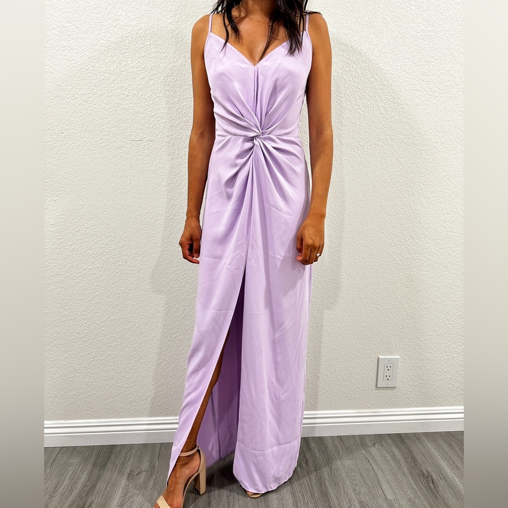 Amanda Uprichard Purple Front Slit Dress